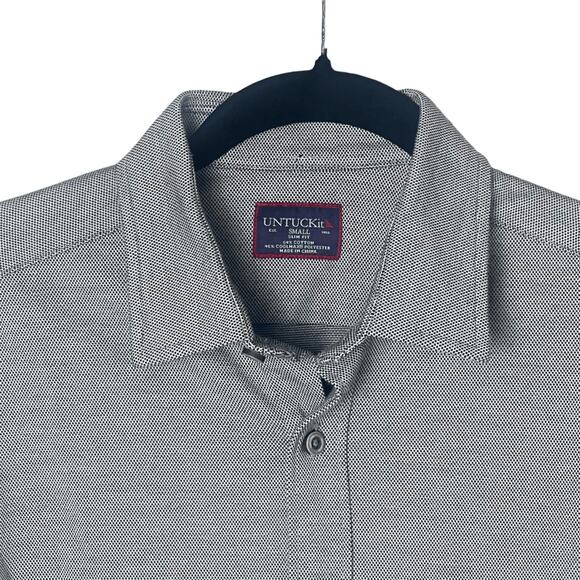 UNTUCKit Hyde Coolmax Men's Woven Long Sleeve Stretch Button Front Shirt Gray - Picture 4 of 9